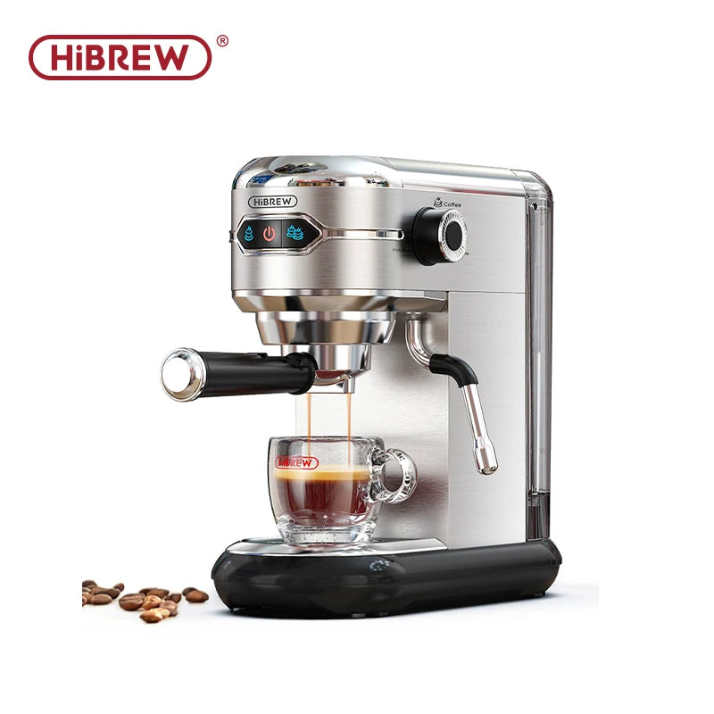 HiBREW Coffee Maker Cafetera 20 Bar Inox Semi Automatic Super Slim ESE POD& Powder Espresso Cappuccino Machine Hot Water H11